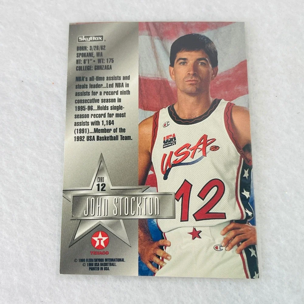 1996 SkyBox USA Basketball John Stockton Scottie Pippen Texaco Card #12